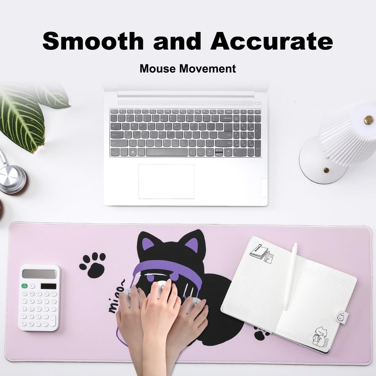 YUNZII Keynovo Gaming Mouse Pad, Large Mouse Pad, Non-Slip 4mm Laptop Gaming Desk Pad for Office and Home(Naughty cat, 31.49'' x 11.8'')