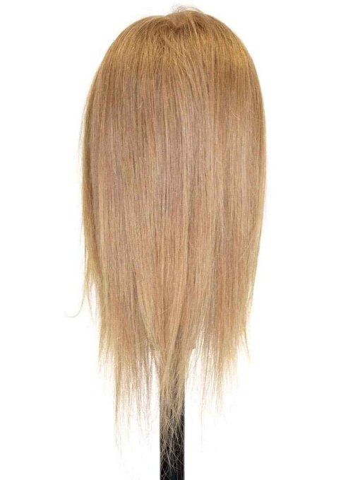 Chantal Cosmetology Training Head, European Hair Mannequin for Practice, [100% European Hair Mannequin] Training Head (Light Brown)