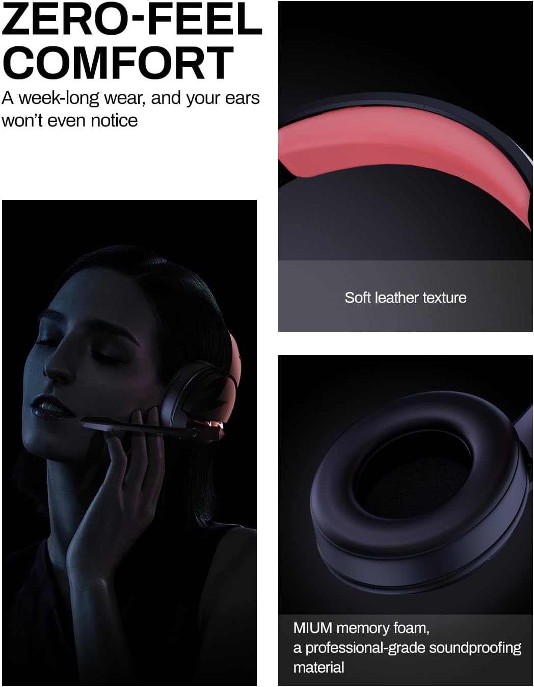 acer Wireless Gaming Headset, PS5 Headset with 2.4GHz for Ps5, Ps4, PC, Switch, Bluetooth 5.3 + 100Hrs Gaming Headphones with Noise Canceling Mic for Laptop, Mobile, Mac, 50mm Drivers (Red)