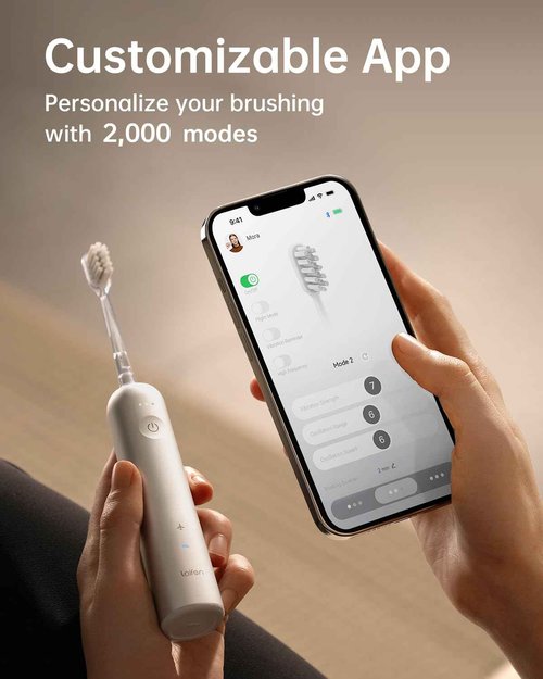 Laifen Wave Electric Toothbrush, Oscillation & Vibration Sonic Electric Toothbrush for Adults with 3 Brush Heads, IPX7 Waterproof ADA Accepted Travel Powered Toothbrush ABS(White)