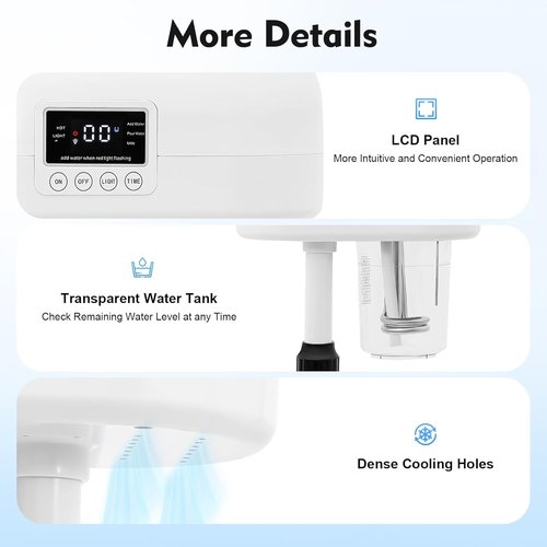 Professional Facial Steamer, Hot Mist Spray & Ozone, LCD Touch Screen & Timer Function, 600CC Large Capcity Water Jag, SPA at Home, White
