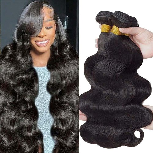 12A Human Hair Bundles Body Wave 16 18 20Inch 100% Brazilian Human Hair Quick Weave Bundles Natural Black Hair Extension