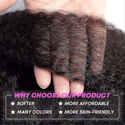 Kinky Straight Wig 13x6 Lace Front Wigs Human Hair 20 Inch Yaki Straight Human Hair Wig 200% Density Lace Front Human Hair Wigs for Black Women