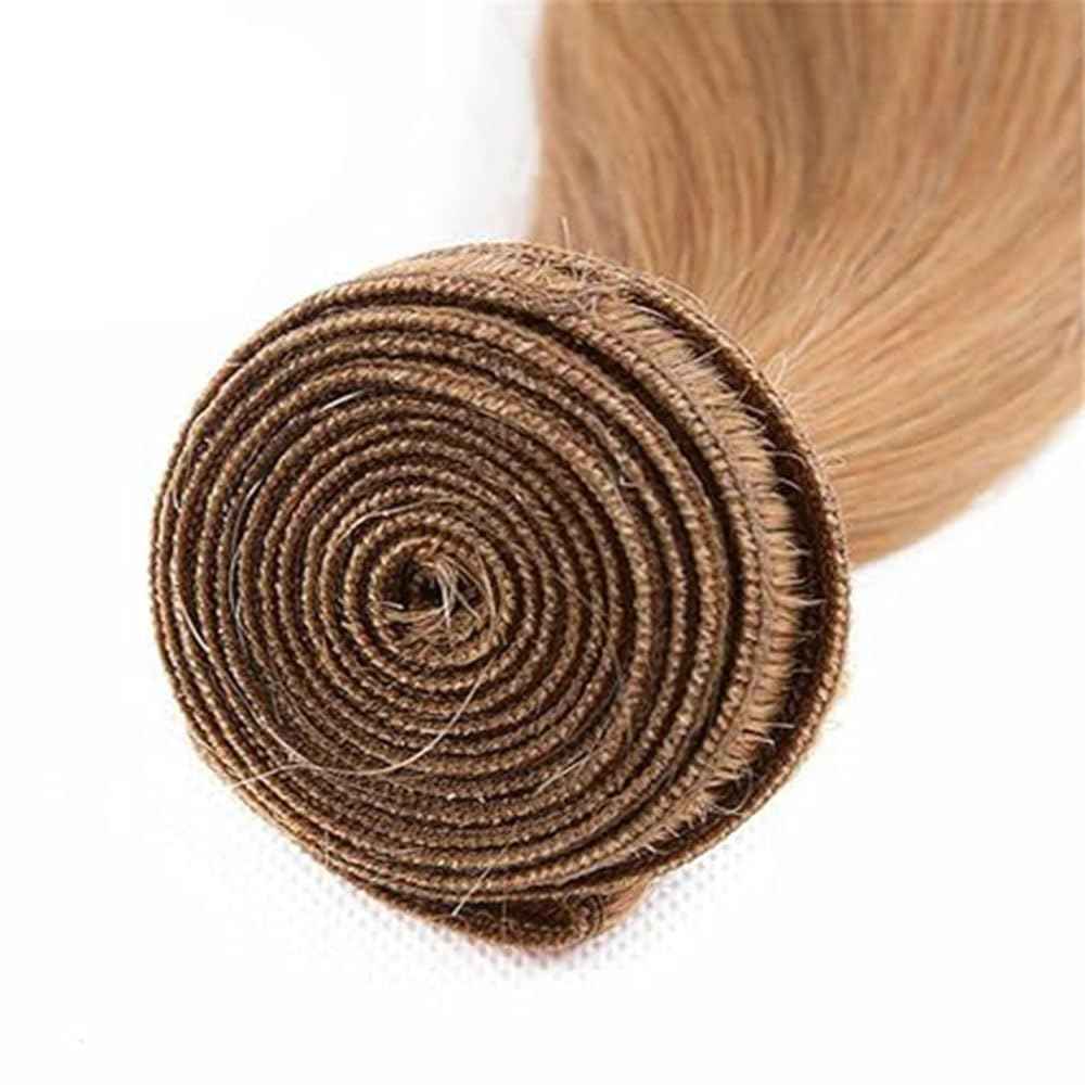 27# Blonde Human Hair Bundles Blonde 28 30 32 Inch Straight Honey Blonde 27 Color Blonde Bundles Human Hair Unprocessed Brazilian Virgin Hair Quick Weave Hair for Black Women