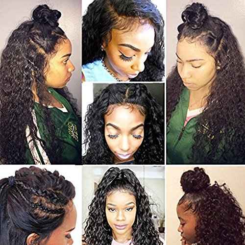 JYZ Burmese Curly Hair Lace Front Wigs Human Hair 180% Density Pre Plucked Bleached Knots with Baby Hair 13X4 HD Lace Brazilian Wet Raw Human Hair Wigs 10 Inch Free Part Natural Color