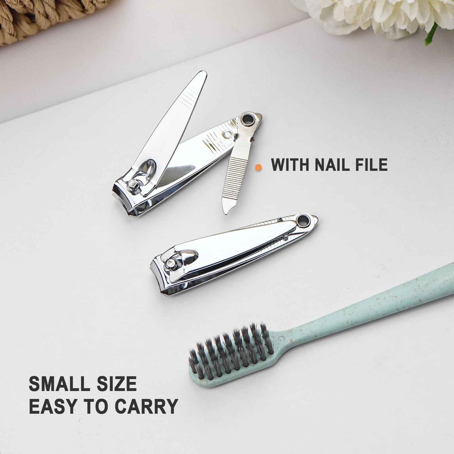 200 Pack Stainless Steel Nail Clippers Bulk, Bulk Nail Clippers with File for Homeless Individually Wrapped, for Homeless,Shelter, Air Bnb, Hotel (200 PCS)
