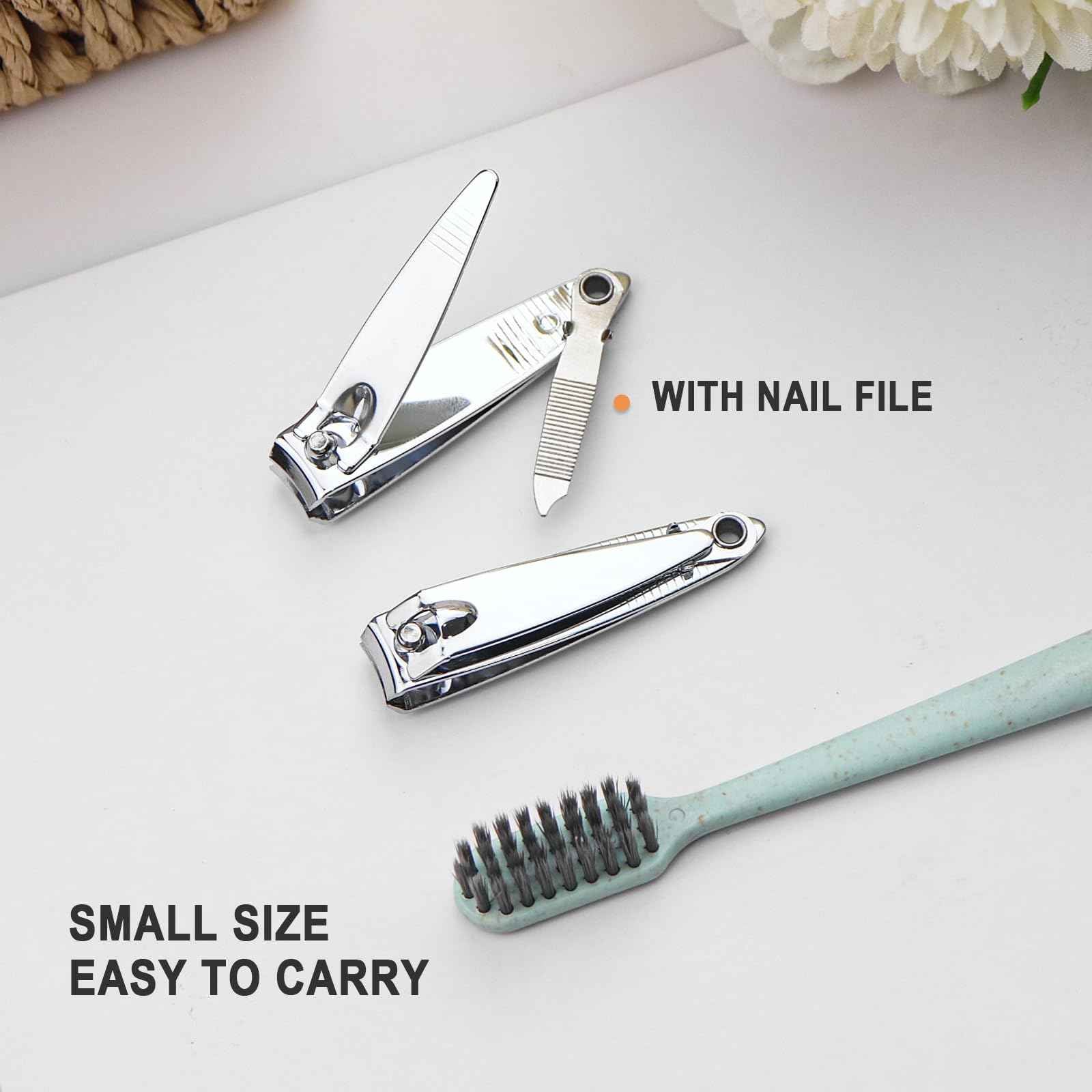 200 Pack Stainless Steel Nail Clippers Bulk, Bulk Nail Clippers with File for Homeless Individually Wrapped, for Homeless,Shelter, Air Bnb, Hotel (200 PCS)