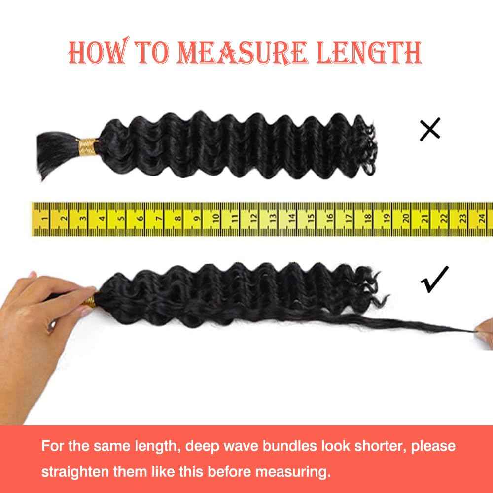 Human Braiding Hair for Boho Braids 150g Boho Braiding Hair Curly 3 Bundles 24 Inch Deep Wave Bulk Human Hair for Boho Knotless Braids Natural Color