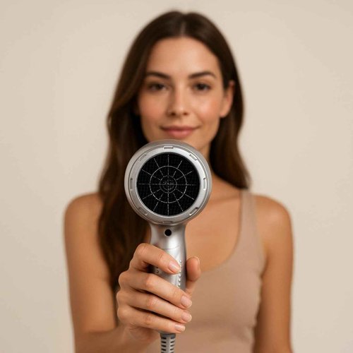 Taiff Style IonSense Professional Hair Dryer | 1875W Ionic Ceramic Blow Dryer with Diffuser | Lightweight Travel Friendly | Dual Voltage - Fast Drying | Silver