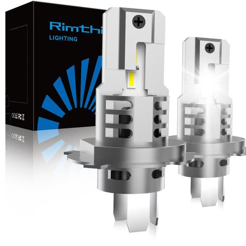 rimthin H4 Bulbs, 9003/HB2 Fog Light, 6000K Cool White, Plug and Play, IP67, Pack of 2