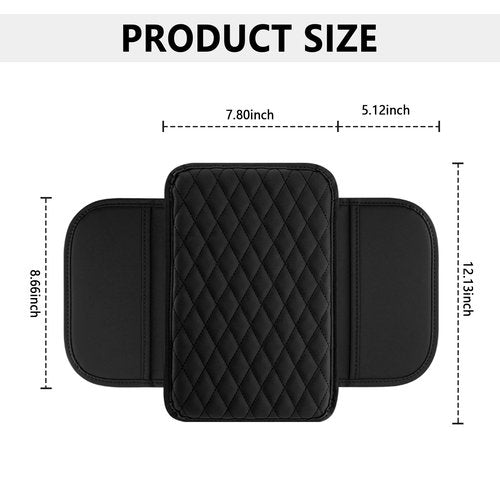 Upgraded Car Center Console Cover,Microfiber Leather Car Armrest Cover Cushion with 2 Storage Bags,Car Armrest Storage Box Interior Accessories for Most Vehicles (Black)
