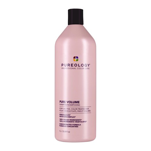 Pureology Pure Volume Shampoo - Enhances Volume and Movement, Lightweight Shampoo for Fine, Flat, Color Treated Hair, Sulfate-Free & Vegan, 33.8 Fl Oz