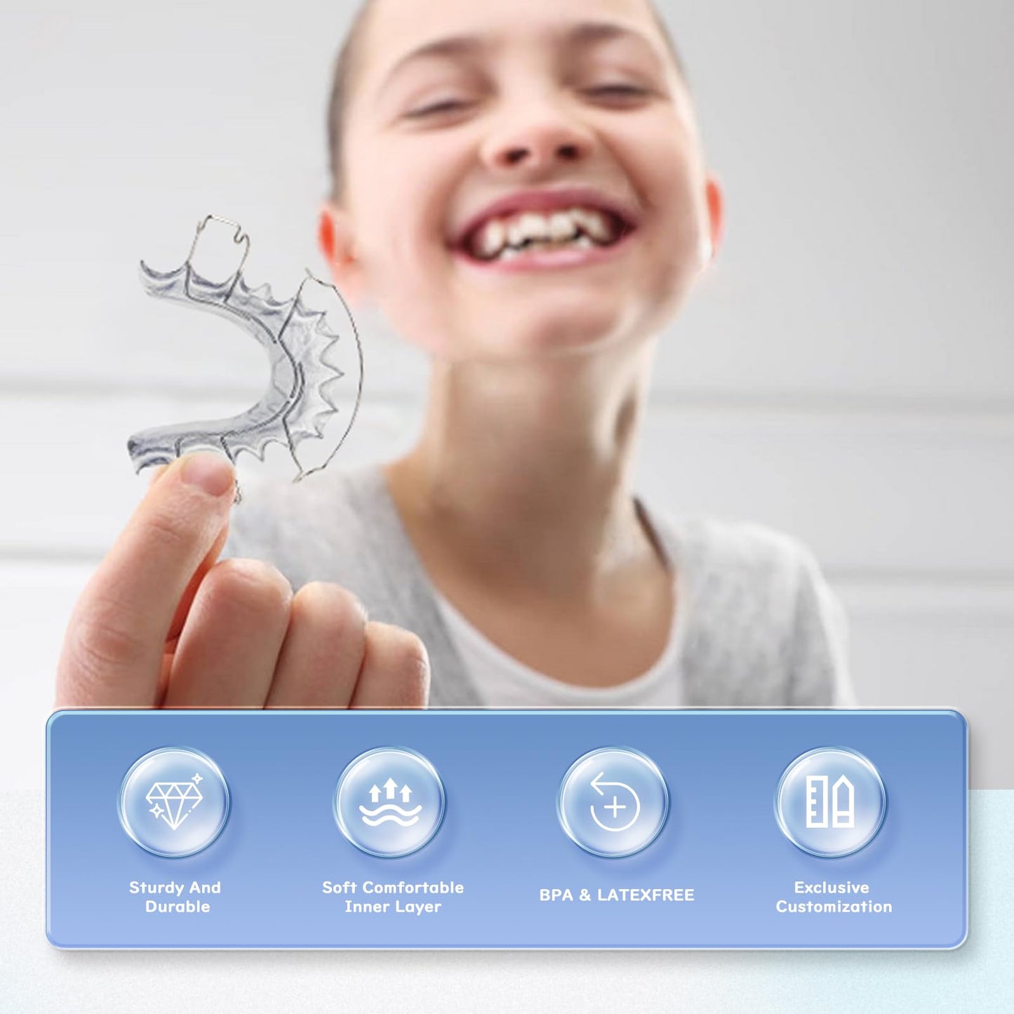 2 Hawley Retainer for Custom Teeth Retention, Custom-Fit Upper and Lower Retainers - Comfortable and Durable