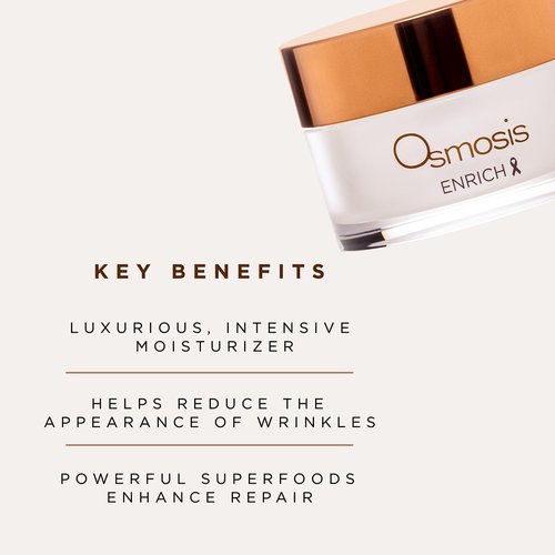 OSMOSIS ENRICH Smoothing Face & Neck Intensive Night Repair Cream Moisturizer with Chirata and Fruit Oils, 1 Oz