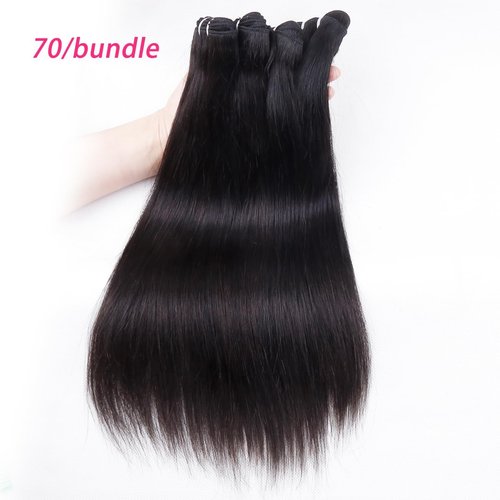 Afrodiva Straight 3 Bundles Human Hair 22 24 26 Inch 100% Unprocessed Brazilian Virgin Human Hair Bundles Double Weft Weave Bundles Straight Hair 70g/Bundle Hair Natural Color