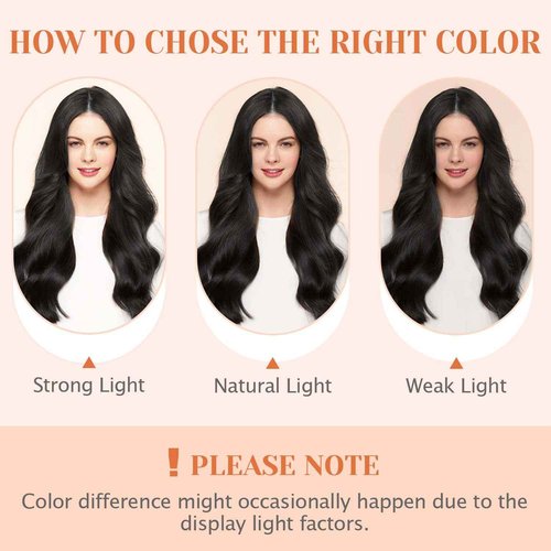 TESSHAIR 5 Clip One Piece Clip in Hair Extensions Real Human Hair 22 Inch Human Hair Clip in Extensions Jet Black 3/4 Full Head Hair Extensions Clip ins Straight 55g