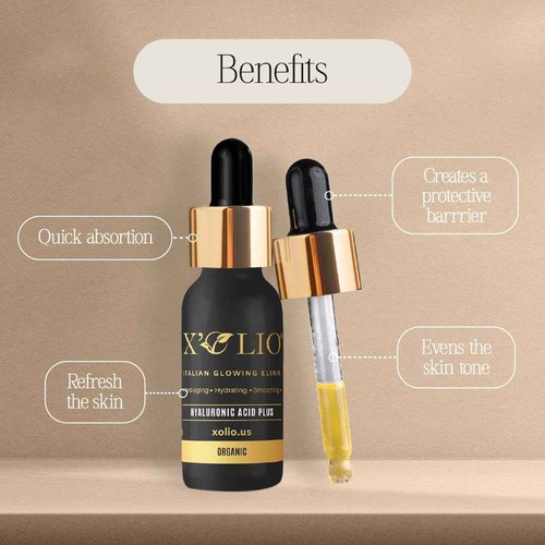X’Olio Hyaluronic Acid Plus – The Italian Glowing Elixir | Ultra-Hydrating Face Oil + Serum with Vegan Hyaluronic Acid & Vitamin E | For Radiant, Plump, Smooth Skin | 15ml