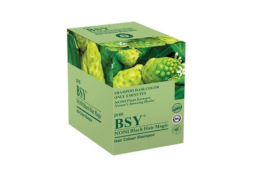 SAVE! 20x 20g. BSY NONI BLACK HAIR COLOR Organic Natural Hair Dye (Black) Covers Grey Hairs (No PPD para-phenylenediamine) by BSY