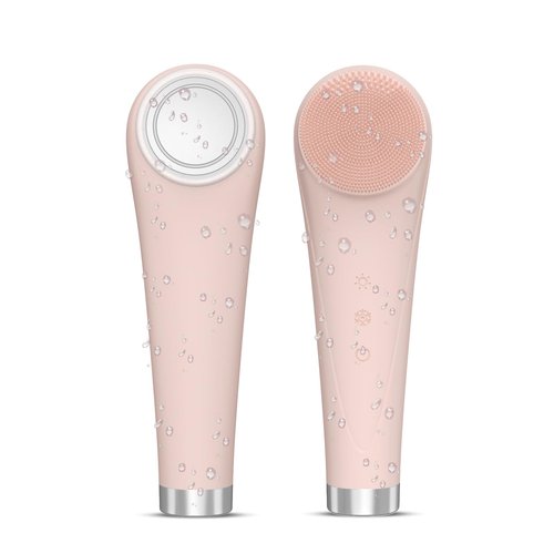 Facial Cleansing Brush,Silicone Face Scrubber,Pore Scrubber for Women Men,IPX7 Waterproof Exfoliating Face Brush,Rechargeable Electric Face Scrub,Pink