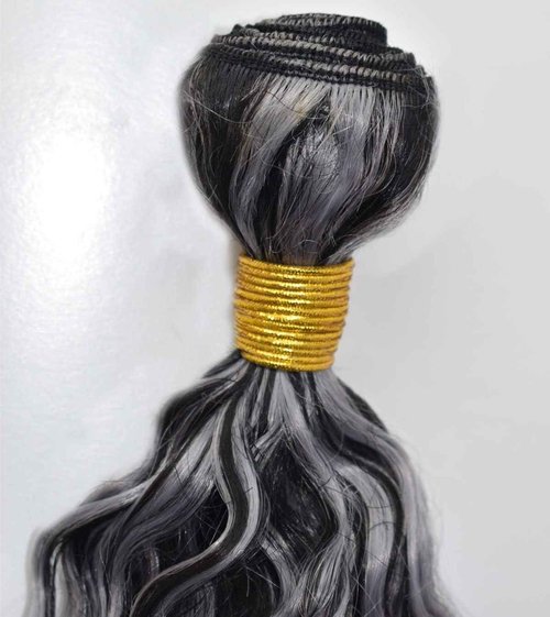 Condescension Bundles Human Hair 20 22 24" inch Jerry Curly Human Hair Bundles Highlight Grey Unprocessed Quick Weave Hair for Black Women