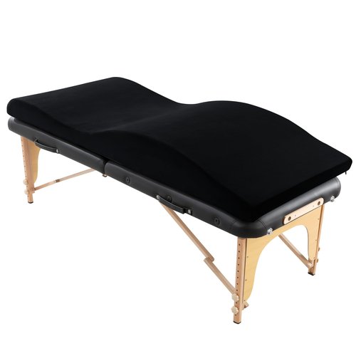 BALAPET Ergonomic Curvy Foam Massage Bed Mattress Topper, 70" x 28", Black, Supportive Massage Table Mattress Pad, Non-Slip Lash Bed Cushion, Velvet Cover, Easy Clean, Adult, Hypoallergenic