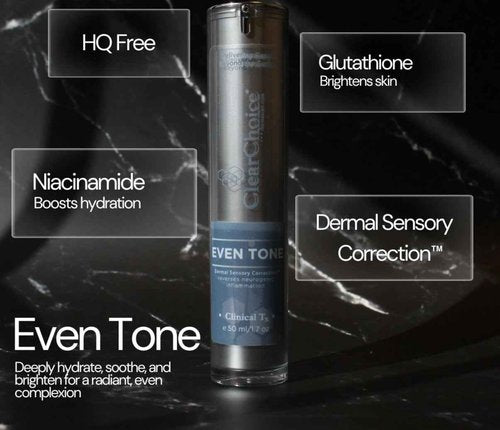Clear Choice Even Tone Cream | HQ-Free Formula for Hyperpigmentation, Dark Spots, and Uneven Skin Tone | Professional-Strength with Bioactive Botanicals | Enhances and Restores Skin Tone.