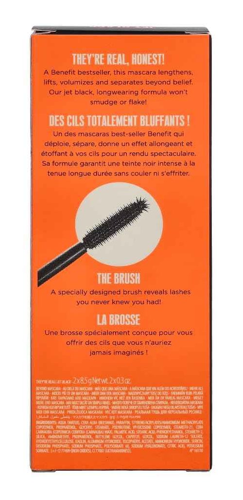 Benefit Cosmetics They're Real Beyond Mascara Duo Set Black, 0.3 Ounce (Pack of 2)