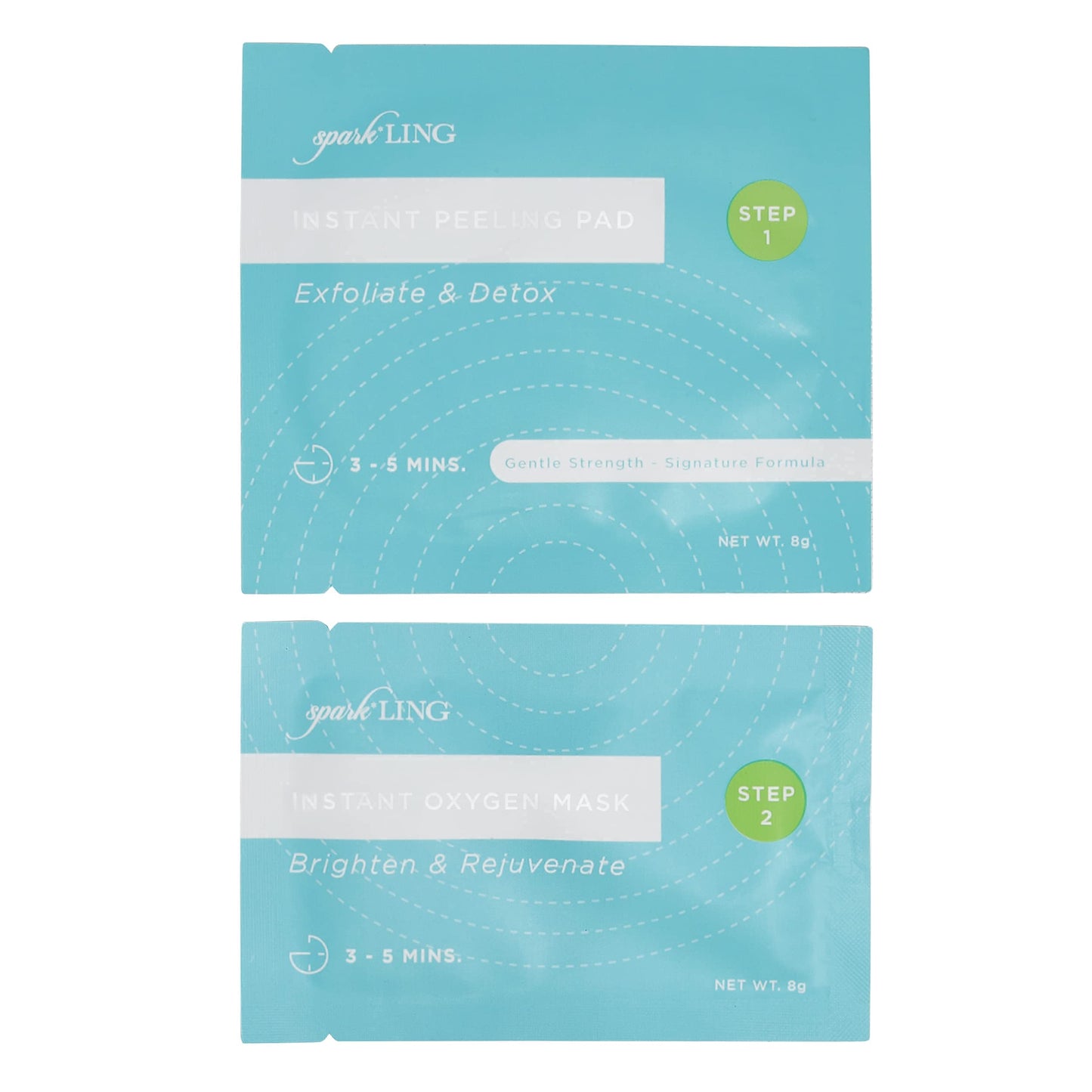 LING SKINCARE LTD SparkLing Instant DIY O2 Facial Kit - 2 Step Oxygen Facial - Brighten, Rejuvenate, Restore Skin under 10 minutes - 20 packets with 10 treatments