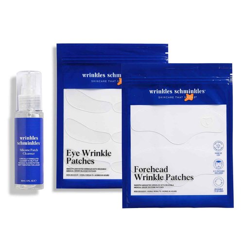 Wrinkles Schminkles Faux-Tox Face Bundle Set: Silicone Patch Cleanser, Forehead Wrinkle Patches & Under Eye Wrinkle Patches