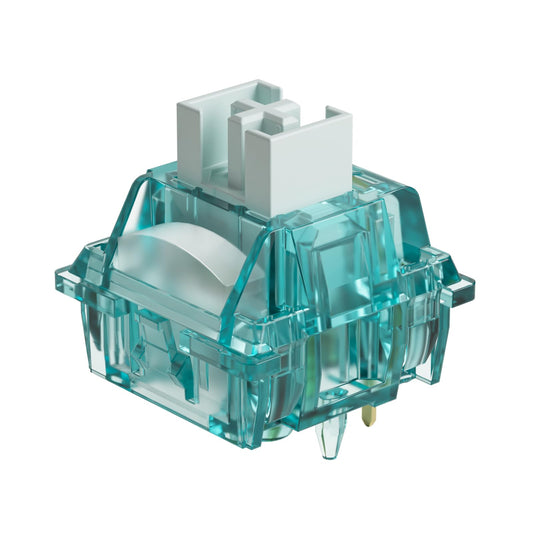 Akko Creamy Cyan Clicky Switch With LED Diffuser for Backlit Mechanical Keyboard - 5-Pin 50gf Pre-Lubed With Standard MX Structure for Gaming (45pcs)