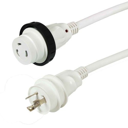Marinco 25SPPW Cordset, 30A 125V, 25', White