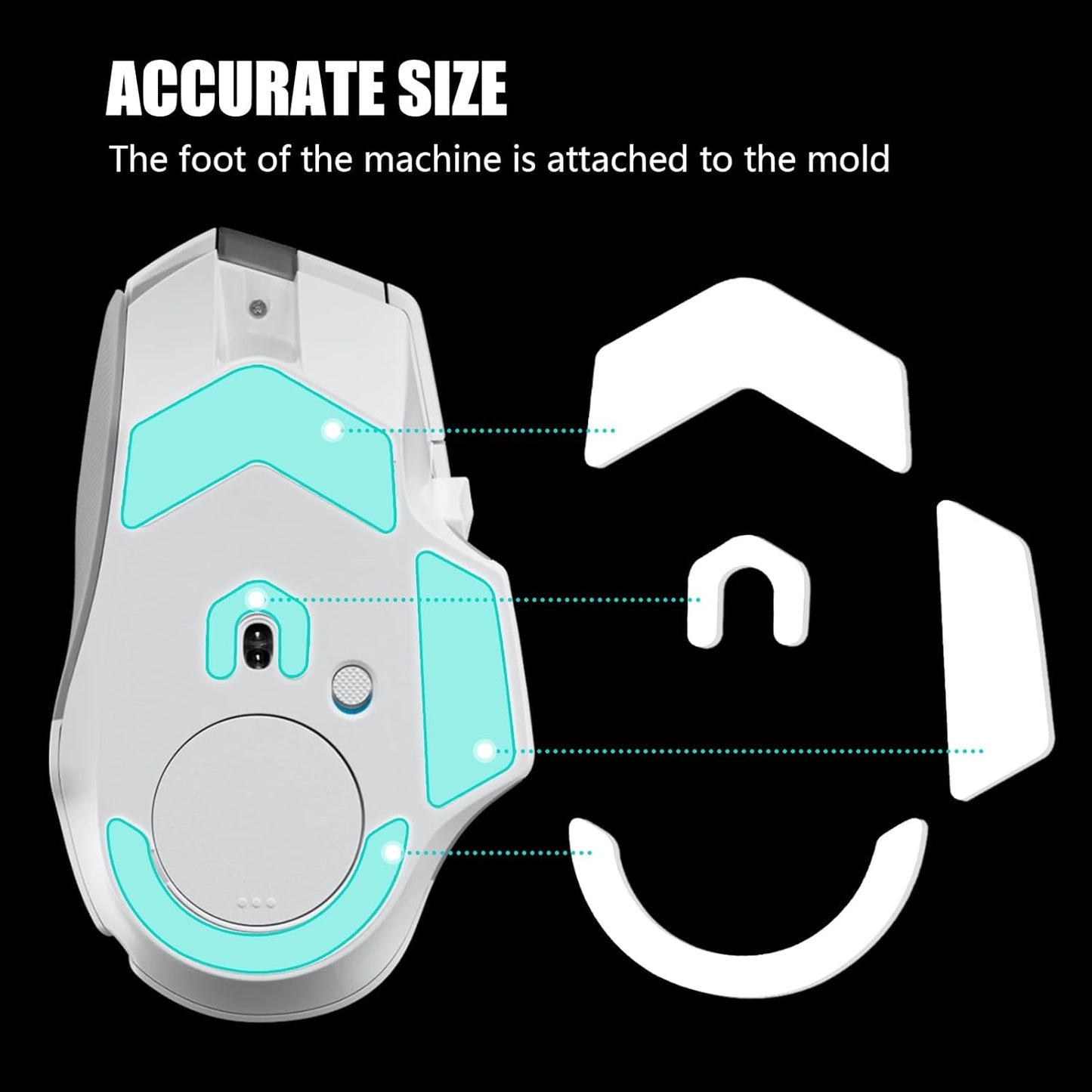 2 Pack MX Master 3/3S Wireless Gaming Mouse Feet Sliding Stickers, Wear-Resistant Smooth Mice Glass Skates Pad Compatible with Logitech Mouse Feet Replacement (Glide Mice Skates, White PTFE)
