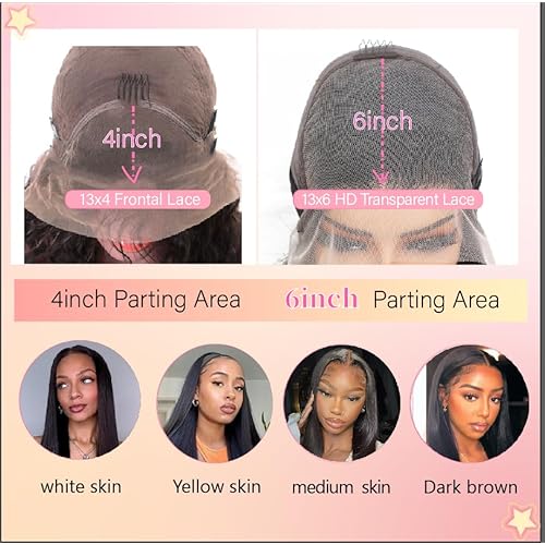 13x6 Lace Front Wigs Human Hair 28 Inch Straight HD Transparent Lace Front Wigs Human Hair Pre Plucked Natural Color 200 Density With Baby Hair for Women