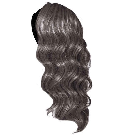 Kim Kimble 20" Wavy Waves Headband Wig, Long Layered Hair With Black Headband and Comb Clip, 3/4 Cap - Average Cap Size, MC511SS Powered Licorice