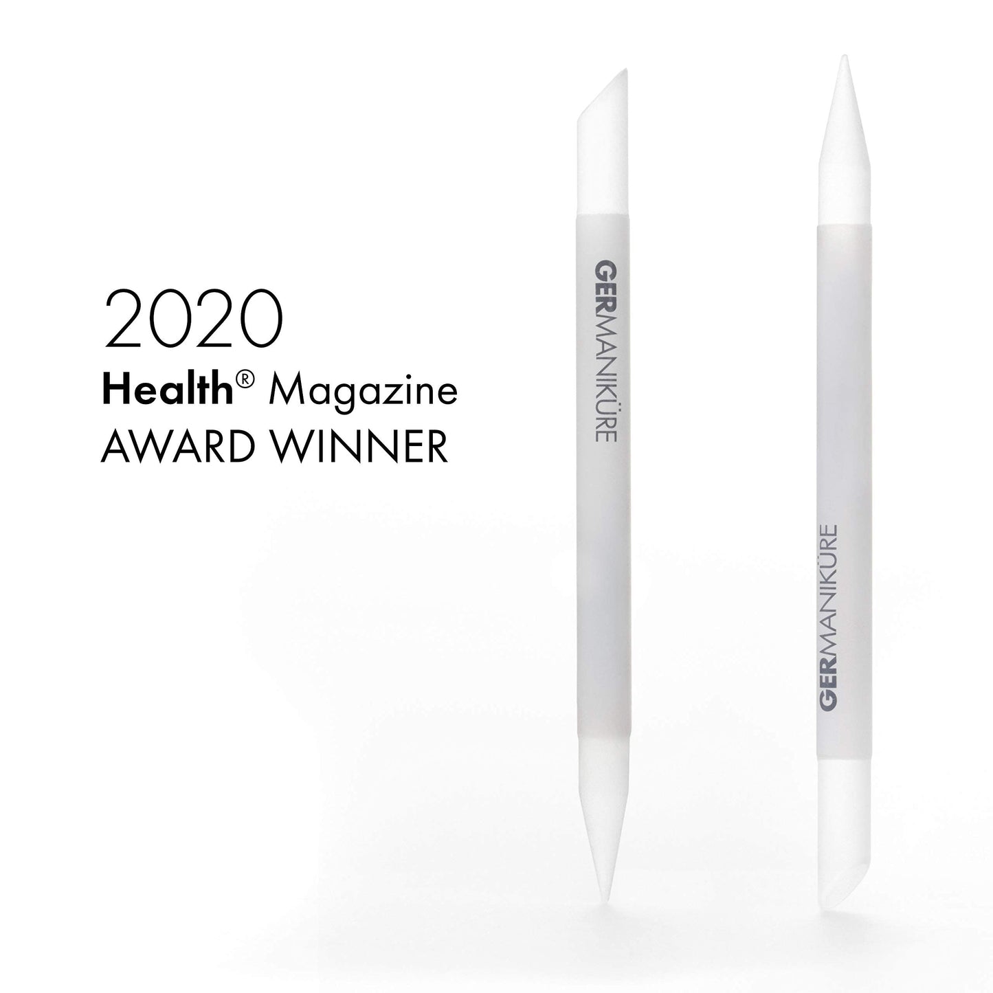 GERMANIKURE 4pc Manicure Set in Light Blue Suede Case - FINOX Stainless Steel Tools Made in Germany, Glass Nail Care Supplies Made in Czech Republic – Professional Cuticle and Nail Care Kit