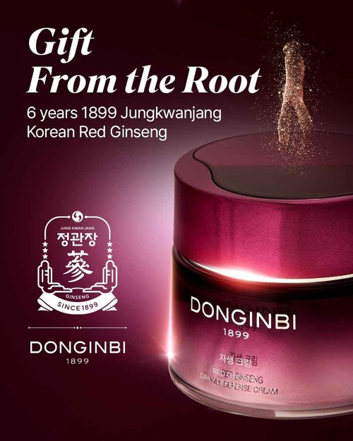 Donginbi Red Ginseng Daily Defense Cream - Firming Cream for Loose Surface, Face Moisturizer for Skin Barrier Repair, Korean Red Ginseng, Skin Care Gifts for Women, 0.8 floz / 25 ml