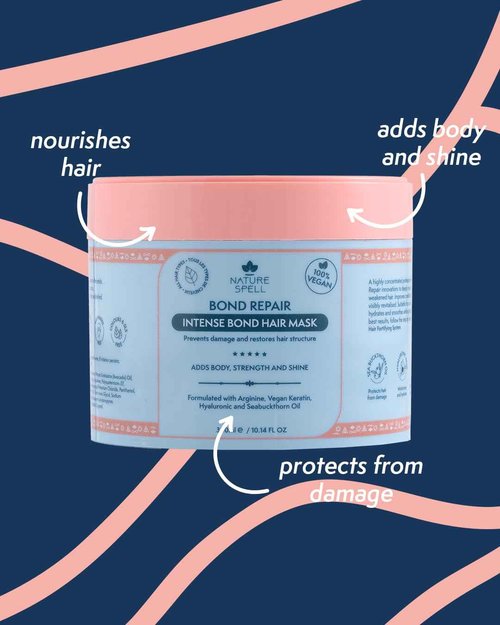 Nature Spell Bond Repair Haircare Collection, Sulfate & Paraben Free, Moisturizes & Nourishes Dry Hair, with Shampoo & Conditioner, Hair Mask, Bond Builder, Leave-In Cream and Oil, Vegan, Pack of 6