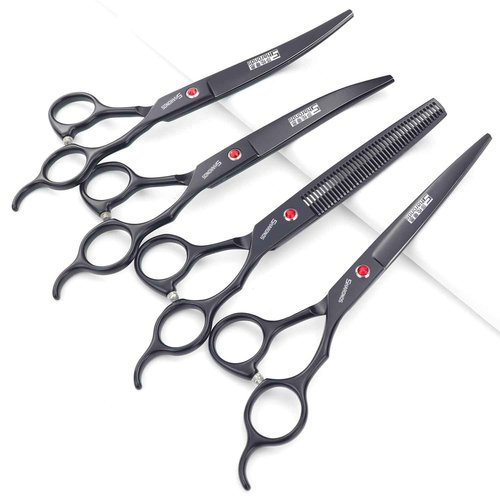 SHARONDS 7 Inch Stainless Steel Professional Barber Scissors Hair Thinning Scissors Hairdresser or Home Hairdresser Variant/Hybrid Scissors (7 inch-4pc)