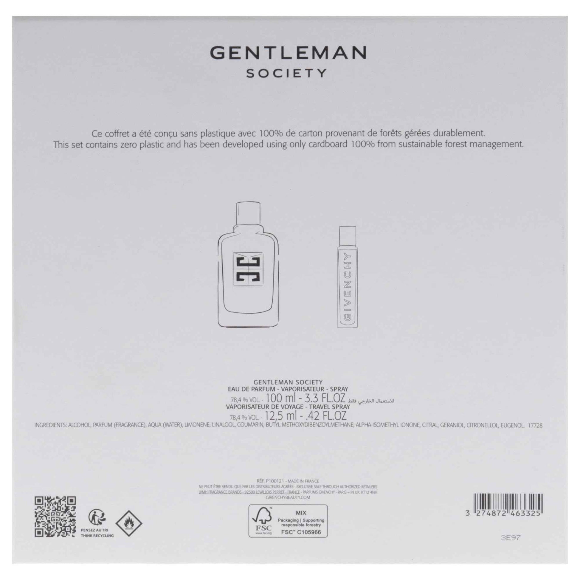 Givenchy Gentlemen Society for Men - 2 Pc Gift Set 3.3oz EDP Spray, 0.42oz EDP Spray