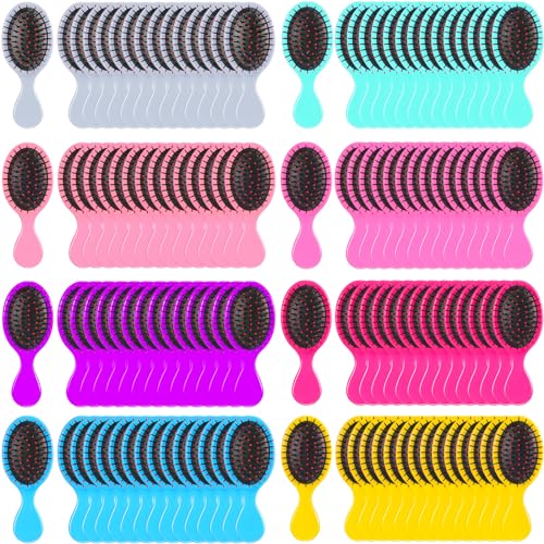 120 Pcs Mini Travel Detangling Brush with Soft Bristles for Wet and Dry Hair - Smoothing Knots with Ease for Most Hair Types