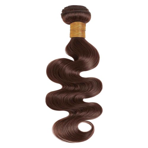 MOMOSHERO Chocolate Brown Body Wave Single Bundle Human Hair 18 Inch, 12A Soft Glossy 100% Unprocessed Remy Virgin Hair 1 Bundle Wavy. Classy Colored #4 Dark Medium Brown Weaves Sew In Extension