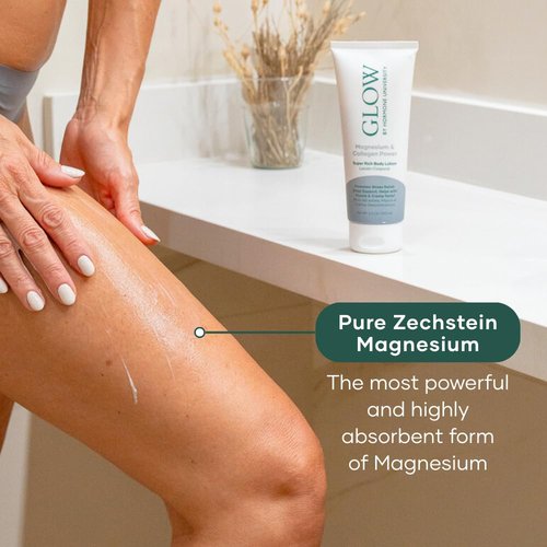 Glow by Hormone University - Magnesium Lotion with Collagen - Magnesium Cream - Bedtime Routine Sleep Lotion - The Highest Concentration of Genuine Zechstein Magnesium Chloride (Pack of 2)