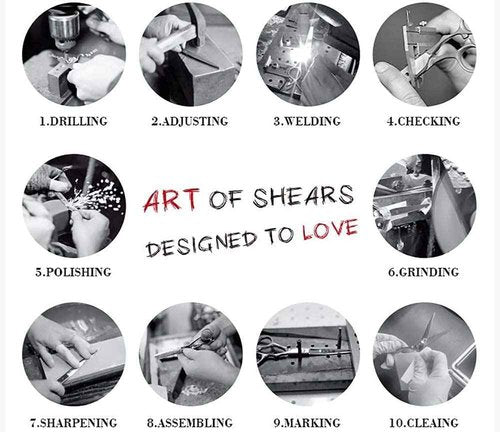 AOLANDUO Hair Cutting Scissors and Thinning Shears Set - VG10 Steel, Razor Edge, Ergonomic - 1 Pack, 6 in