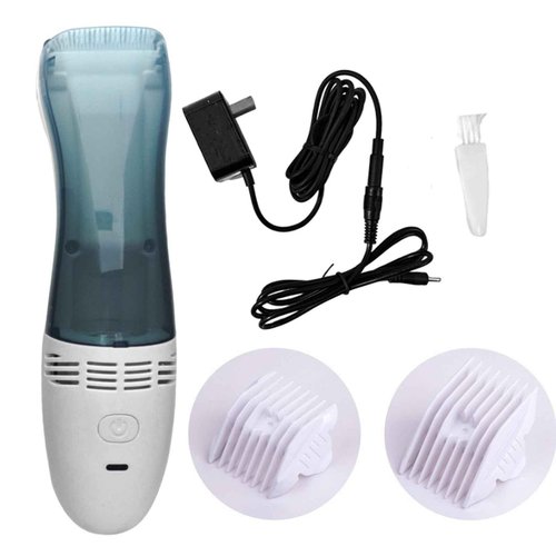 VSTSERIES Vacuum Beard Trimmer for Man,Auto Suction Whisker Mustache Style Clipper,Electric Facial Stubble Haircut Kit,Face Grooming Shaver,Corded Use 12V Powerful Dual Motor,Removable Hair Chamber