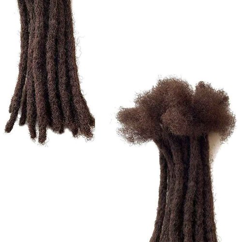 YOTCHOI Human Hair Permanent Dreadlocks Extension Handmade Locs Small Size(diameter 0.4cm) 20 Strands/pack 10inch Chocolate Brown #4
