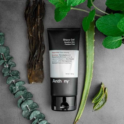 Anthony Shave Gel for Sensitive Skin – Non-Foaming, Soothing Shaving Cream for Men and Women. With Aloe Vera Beads, Eucalyptus, Rosemary and Carrageenan Extract - 6 Fl Oz (3 Pack)