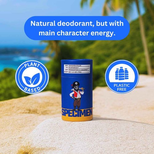 SPECIMEN - Men's Cosmic Commander Premium Deodorant Bundle | Pack of 3 Sticks | Natural Formula, Strong Scent, Sensitive Skin Friendly, Eco-Friendly Paper Packaging | Small Batch, Handmade