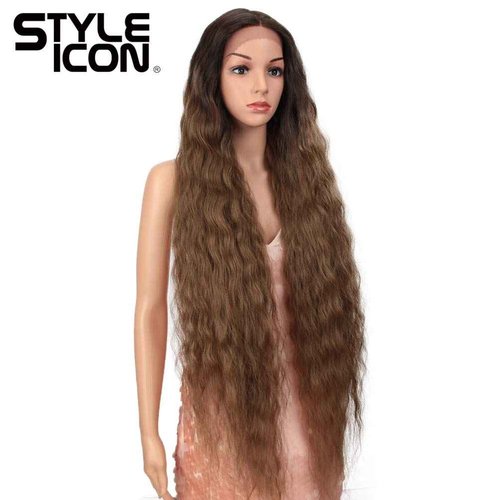 Style Icon 41" Lace Front Wigs Super Long Wavy Wig Middle Part Lace Wigs 130% Density Synthetic Wigs(41", TT6/30W)