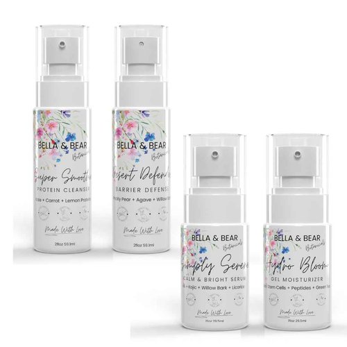 The Sunrise Ritual Skincare Set - AM Routine for Daily Glow, Hydration & Protection - Includes Super Smoothie Cleanser, Desert Defender Toner, Simply Serene Serum & Hydro Bloom Moisturizer