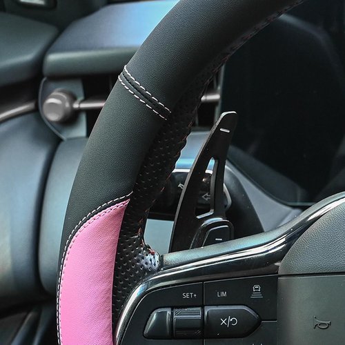 Valleycomfy Microfiber Leather Steering Wheel Cover Universal 15 inch(Pink)